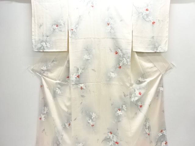 未使用品　枝花模様小紋着物